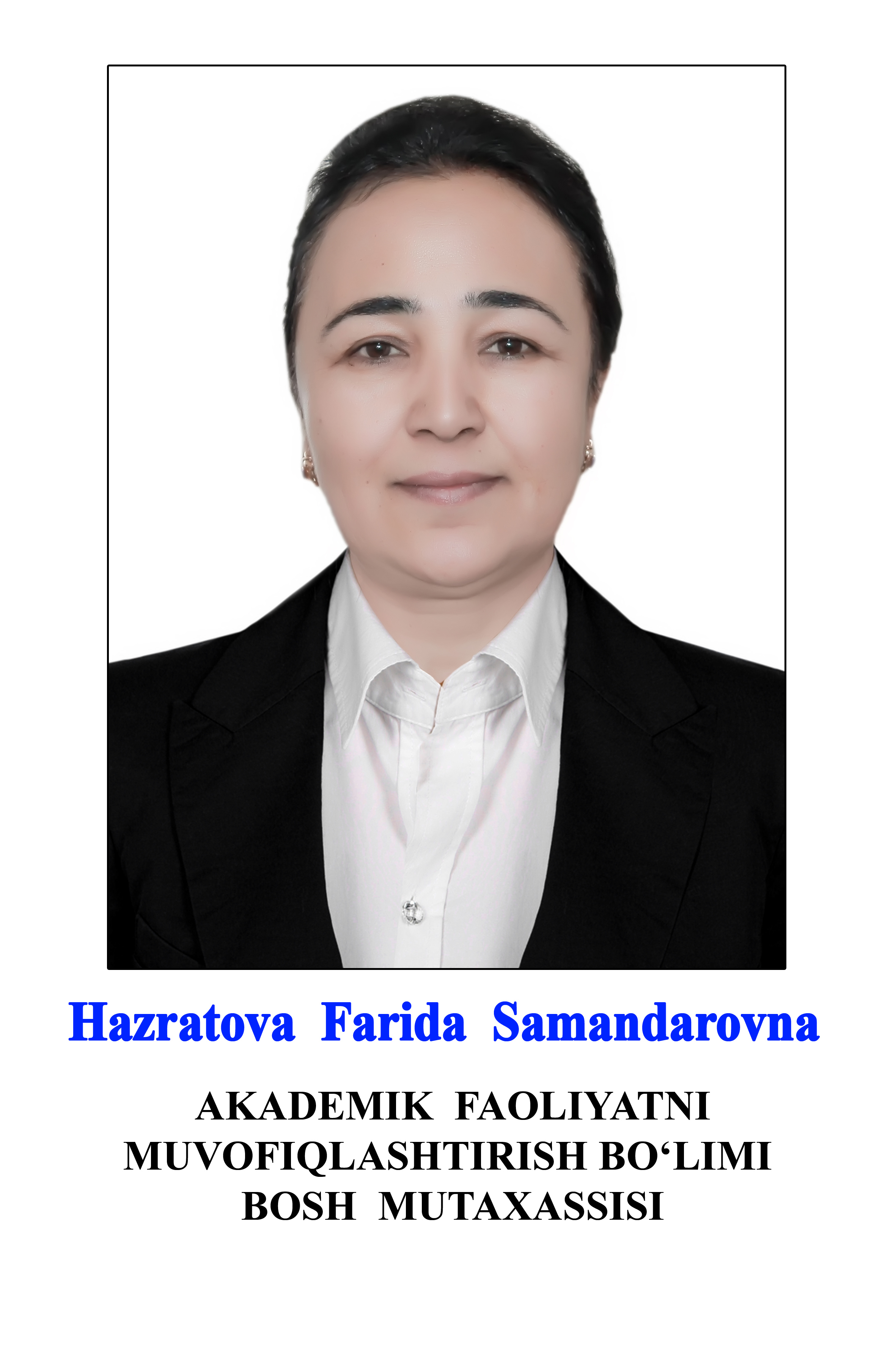 Hazratova Farida Samandarovna